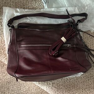 Chic Maroon Vegan Leather Shoulder Bag- premium vegan
